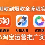 （18126期）2026淘宝运营推广实战课-更新4月20：直通车 + 万相无界 + 达摩盘，从测款到爆款全流程实操