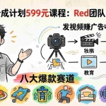 （18088期）视频号分成计划599元课程：Red团队实操教程，发视频赚广告收益，八大爆款赛道全掌握