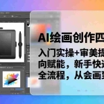 （18166期）AI绘画创作四步法：入门实操+审美提升双向赋能，新手快速打通全流程，从会画到画好