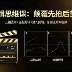 （18285期）剪辑思维课：颠覆先拍后剪！三镜法则+匹配剪辑+插入剪辑，告别流水账视频
