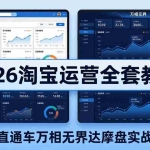 （18308期）2026淘宝运营全套教程(更新5月3日)，直通车万相无界达摩盘实战，从基础到进阶提升流量转化