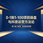 （18382期）0-1到1-100怎么建？某大佬门徒课教透项目操盘底层逻辑+抖音运营必成方法论