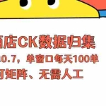 （18350期）上班也能玩的酒店CK数据归集，一单0.7单窗口每天可做100单，一个人就能矩阵操作