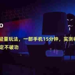 （18427期）闷声赚钱的轻量玩法，一部手机15分钟，实测收益1000+稳定不破功
