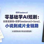 （18537期）零基础学AI短剧：创意变剧情+即梦Seedance2+Sora2，小说到成片全链路