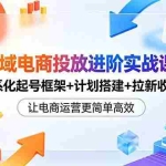 （18532期）全域电商投放进阶实战课：体系化起号框架+计划搭建+拉新收割，让电商运营更简单高效