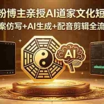 （18580期）22万粉博主亲授AI道家文化短视频：文案仿写+AI生成+配音剪辑全流程