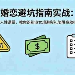 （18589期）付费文章：婚恋避坑指南实战：拆解人性逻辑，教你识别渣女规避彩礼陷阱高效择偶