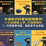 （18636期）卡通知识科普短视频教学｜小白轻松上手，打造高赞内容，稳定拿平台收益