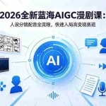 （18621期）2026全新蓝海AIGC漫剧课：人设分镜配音全流程，快速入局高变现赛道