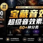（18660期）宝藏音效合集包！60+多种音效分类，共计3900个，分类清晰，全中文分类，高品质剪辑音效素材包