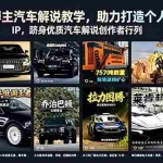 （18674期）百万博主汽车解说教学，助力打造个人汽车 IP，跻身优质汽车解说创作者行列