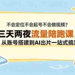 （18699期）不会定位不会起号不会做视频？三天两夜流量陪跑课，从账号搭建到AI出片一站式搞定