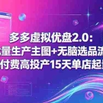 （18696期）多多虚拟优盘2.0：AI批量生产主图+无脑选品流程，微付费高投产15天单店起量