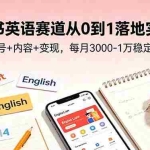 （18771期）小红书英语赛道从0到1落地实操：选品+账号+内容+变现，每月3000-1万稳定收益