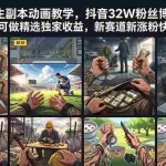 （18826期）体验人生副本动画教学， 抖音32W粉丝博主课程，可做精选独家收益，新赛道新涨粉快