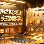 （18847期）拼多多虚拟类目矩阵实操教学，全套自动化落地玩法，长期稳定日入千元