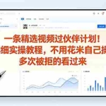 （18838期）一条精选视频过伙伴计划！超详细实操教程，不用花米自己操作，多次被拒的看过来