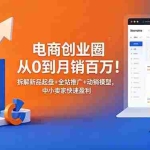 （18831期）电商创业圈从0到月销百万！拆解新品起盘+全站推广+动销模型，中小卖家快速盈利
