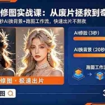 （18936期）AI摄影修图实战课：从废片拯救 到 奇幻人像，3秒AI修脸+20秒AI换背景+跑图工作流，快速出片不熬夜