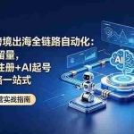 （18907期）TikTok跨境出海全链路自动化：从流量到留量，账号批量注册+AI起号+选品策略一站式