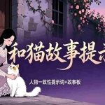 （18909期）美女和猫故事提示词，人物一致性提示词+故事板