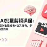 （18959期）小红书AI批量剪辑课程：批量视频分割+批量发布+交叉发布，多账号矩阵运营提效