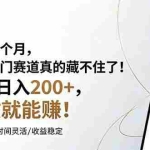 （19019期）试了两个月，这个冷门赛道真的藏不住了！每天日入200+，照做就能赚！