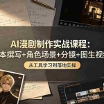 （19020期）AI漫剧制作实战课程：剧本撰写+角色场景+分镜+图生视频，从工具学习到落地实操