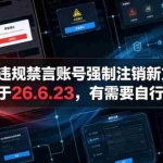 （19015期）抖音违规禁言账号强制注销新方法，更新于26.6.23，有需要自行测试