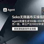 （19006期）Seko无限画布实操指南：Agent批量生成100集+IDX角色一致，单日产出100分钟漫短剧