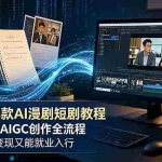 （18980期）2026 爆款 AI 漫剧短剧教程 从零精通 AIGC 创作全流程 既能接单变现又能就业入行