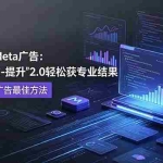 （18972期）掌握最新的Meta广告，通过“评估-行动-提升”2.0版本轻松获得专业级结果。学习目前学习Meta广告的最佳方法