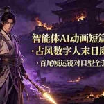 （19114期）智能体AI动画短篇训练营-更新，古风数字人末日魔法案例，首尾帧运镜对口型全套实操讲解