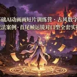 （19078期）零基础AI动画短片训练营，古风数字人末日魔法案例，首尾帧运镜对口型全套实操讲解