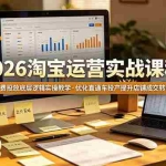 （19075期）2026 淘宝运营实战课程，付费投放底层逻辑实操教学，优化直通车投产提升店铺成交转化