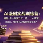 （19032期）AI漫剧实战训练营：编剧+AI+导演三位一体，一人成军 驭风口，用故事与AI铸造终身变现资产