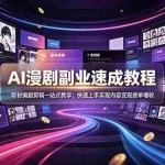 （19157期）AI漫剧副业速成教程，取材编剧剪辑一站式教学；快速上手实现内容变现接单增收