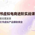 （19151期）小红书虚拟电商进阶实战课，无需囤货无需发货，依托小红书虚拟产品赚取佣金