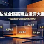 （19166期）私域全链路商业运营大课，内容打造社群模型成交漏斗，一站式搭建可持续盈利私域体系