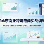 （19155期）TikTok东南亚跨境电商实战训练营：多站点入驻+数据选品+ERP铺货+广告达人+直播发货全流程落地