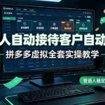（19218期）机器人自动接待客户自动发货，拼多多虚拟全套实操教学，普通人稳定月入 1-5W