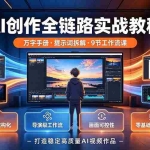 （19247期）AI创作全链路实战教程｜万字手册·提示词拆解·9节工作流课，打造稳定高质量AI视频作品