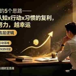 （19233期）付费文章：提升财运的5个思路——财富是认知x行动x习惯的复利，愿你越努力，越幸运
