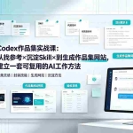 （19361期）Codex作品集实战课：从找参考×沉淀Skill×到生成作品集网站，建立一套可复用的AI工作方法