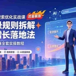 （19333期）2026GEO搜索优化实战课：AI收录规则拆解｜六步增长落地法｜企业流量暴涨全套实操教程