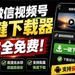 （19323期）手机端也可下载微信视频号了？完全免费使用，一键解析视频号原视频和封面 视频号下载助手v1.1