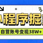 （19315期）微信小程序掘金，团队自营小程序累计变现38W+，稳定运营三年，一部手机即可操作