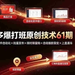 （19427期）拼多多爆打班原创技术61期：爆打一阶段×软件自动化×批量发布×限时限量购×自动搬款裂变×上直通车