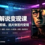（19438期）抖音270W粉丝博主亲授韩剧解说课：文案×剪辑×选片×版权×BGM×AU配音×封面×独家签约，零基础到变现